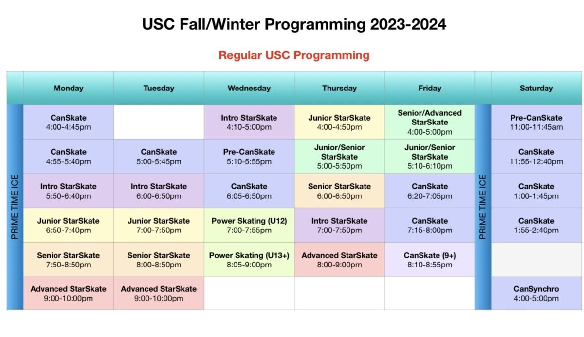 USC 2023-2024 Fall/Winter Programming and Pricing